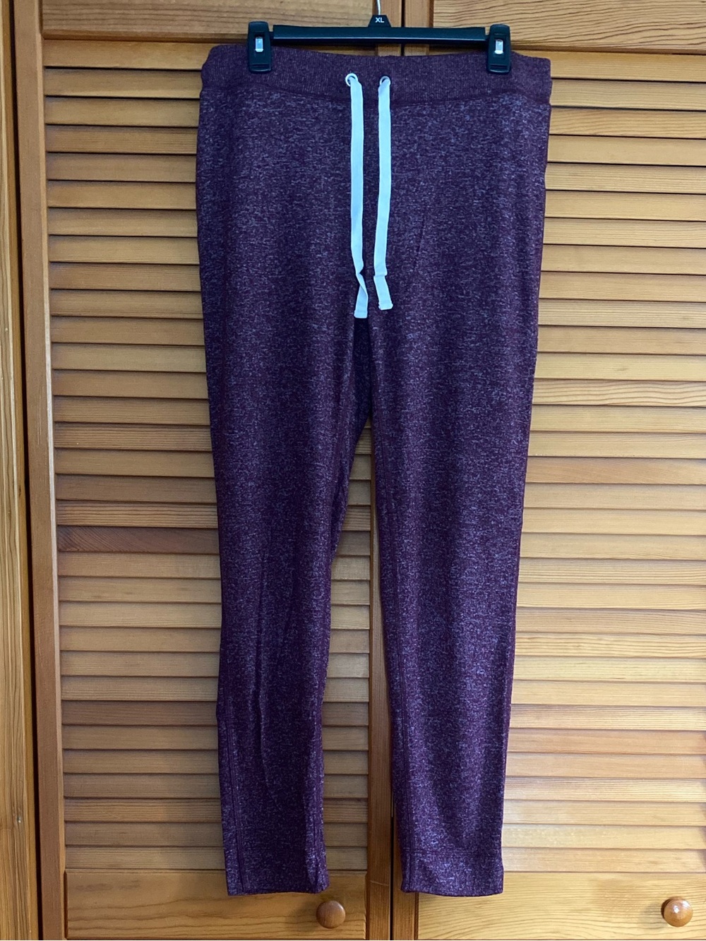 J. Crew Women's Plum Marled Jogger Sweatpants with White Drawstring